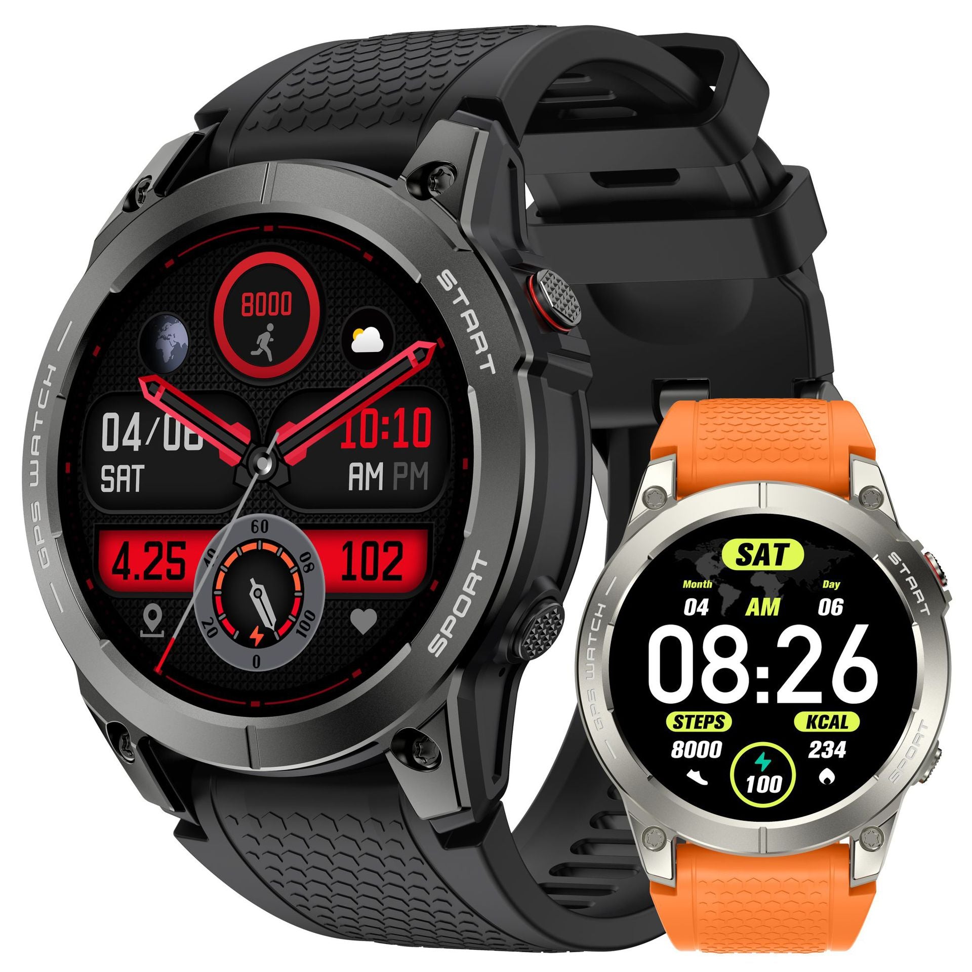 S53Smart Watch1.43inch Bluetooth Call Heart Rate Monitor Pedometer Sleep Monitor GPS Beidou Positioning Three-Proof Sports