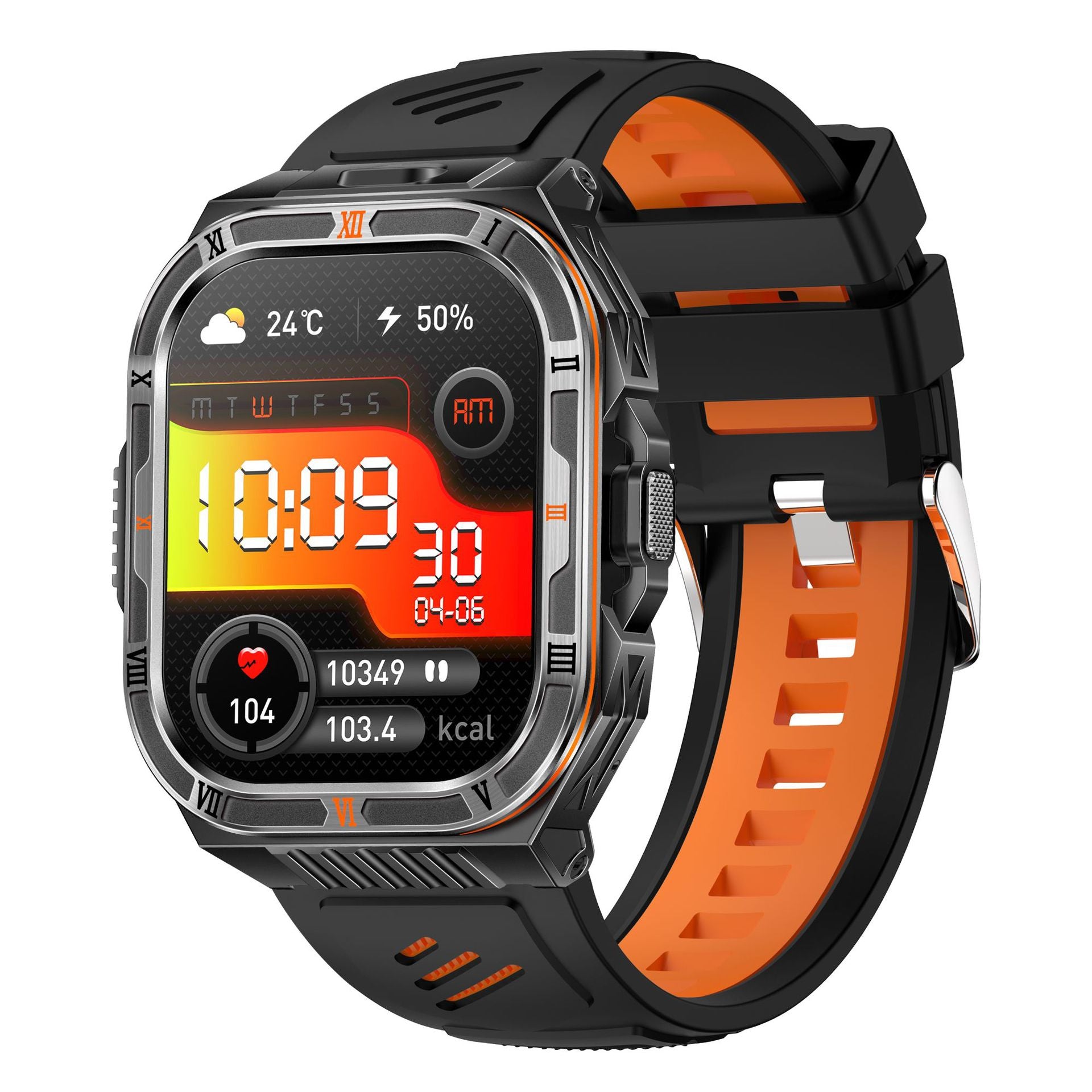 HT38Smart Watch Bluetooth Call Heart Rate Pedometer Sleep Flashlight Deep Waterproof Large Battery Three-Proof Sports