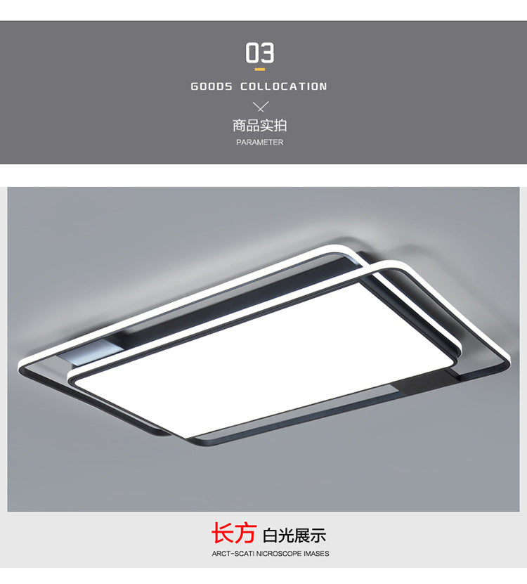 Ceiling Lamp led Living Room Lamp Rectangular Elegant Home Modern Simple Bedroom Lamp Whole House Lighting Set Combination