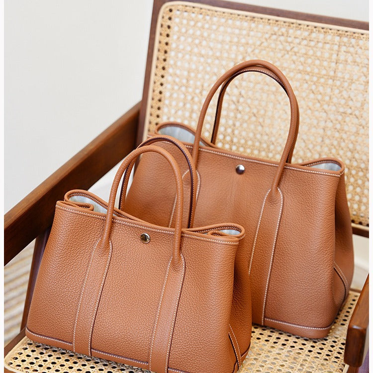 Garden Bag Summer High-End Feel Guangzhou First Layer Cowhide Women's Bag Genuine Leather Tote Bag Large Capacity Commuter Handbag