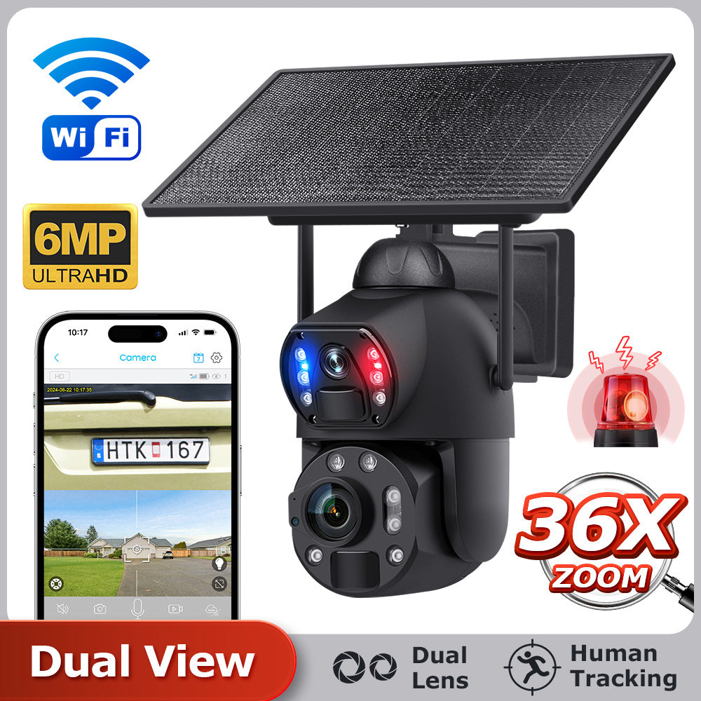 Dual Lens Dual Screen36Dual Optical Zoom4G Solar-powered Camera600High Definition Wireless Camera