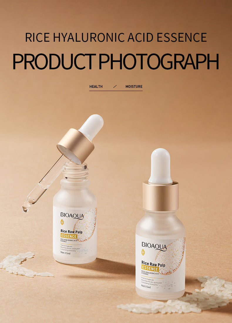Full English Rice Essence Serum15ml BIOAOUA Hyaluronic acid hydrating skincare products  foreign trade live wholesale