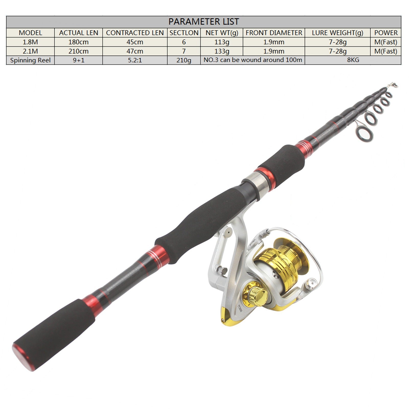 Carbon Fiber Telescopic Lure Rod Short Section Telescopic47Centimeter sea rod can be used FBA Overseas Warehouse Fishing Gear