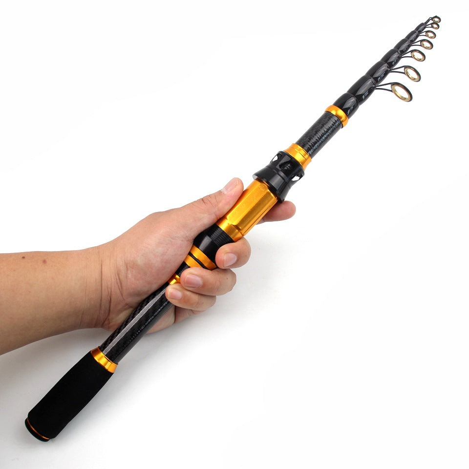 Manufacturer Wholesale New Short Section Sea Rod Carbon Fiber Telescopic Universal Fishing Rod Portable Lure Rod European and American Fishing Gear