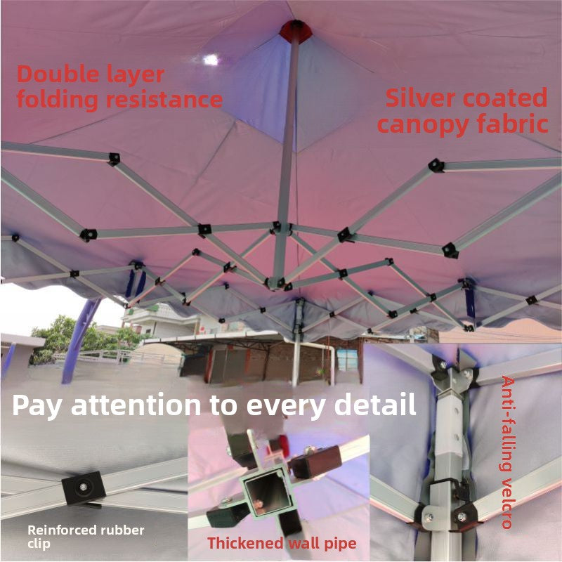 Aluminum Alloy Stainless Steel Four-Legged Four-Corner Tent Outdoor Folding Telescopic Sunshade Tent Car-Mounted Rain Shelter Stall Wholesale