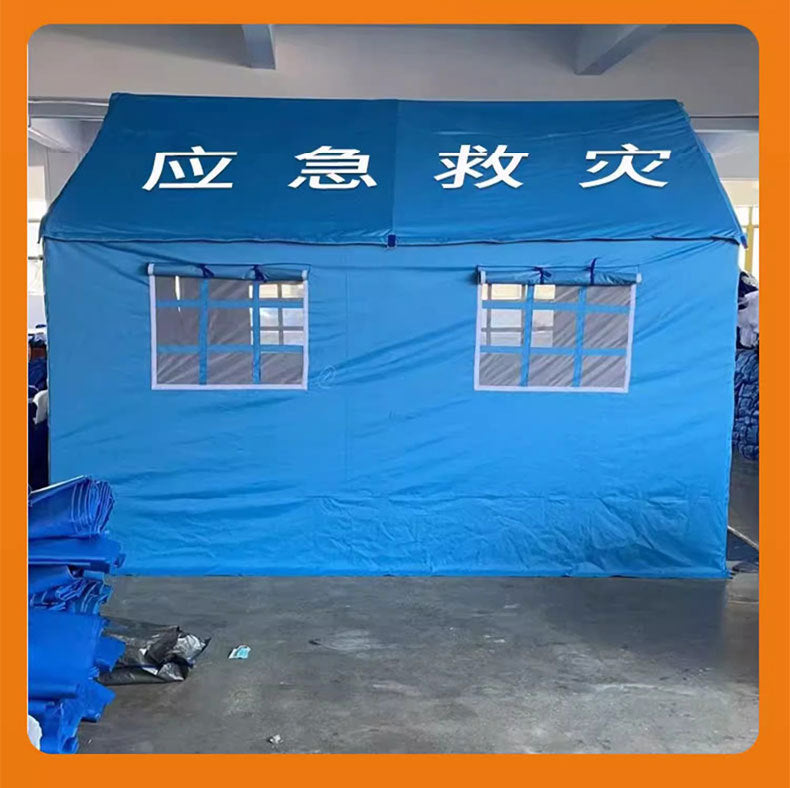 Emergency Earthquake Relief Tent Standard Civilian Thickened Cotton12㎡Construction Rain Shelter Outdoor Rescue Emergency Frame