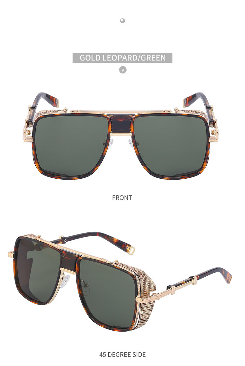 European and American Steampunk Sunglasses for Men, UV Protection, Full Coverage, Sunscreen Sunglasses for Women, Trendy Wholesale Glasses