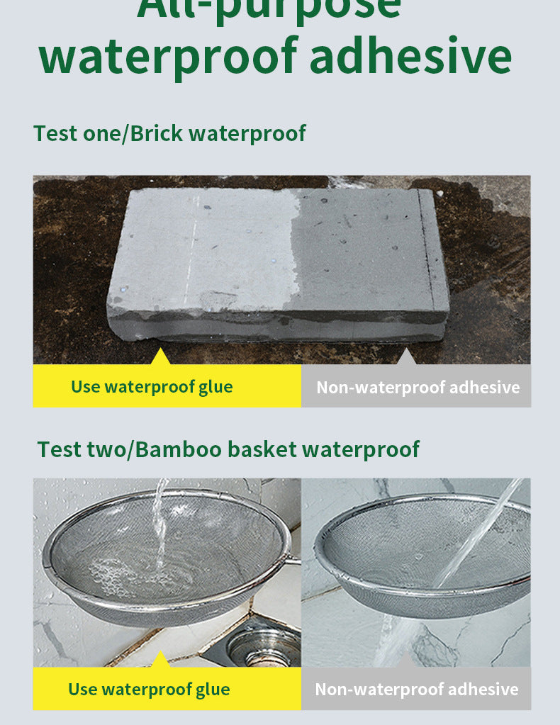 Transparent Waterproof Glue for Bathroom Leak Repair, No Tile Breaking, Floor Waterproof Coating, Waterproof Glue