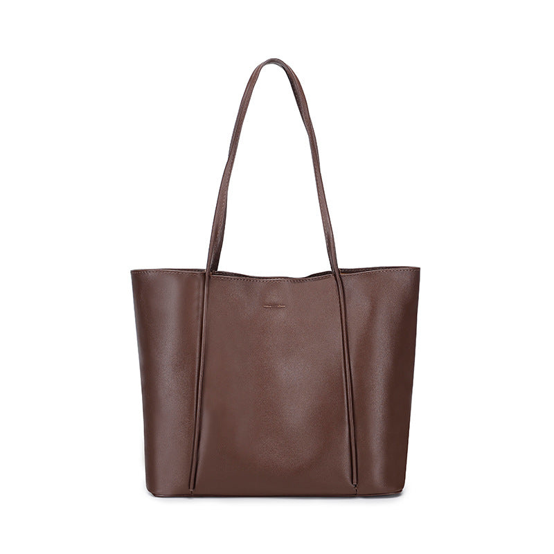 Simple Large Capacity Textured Tote Bag Mother Bag Elegant Commuter Handbag Fashion Versatile Shoulder Bag for Women