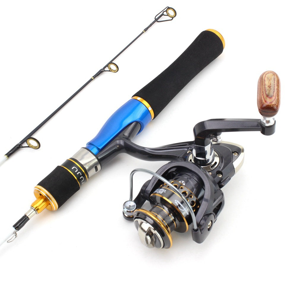 One piece58cm Ice Fishing Rod Winter Fishing Rod Spinning Wheel Fishing Gear Set Boat Rod Fishing Gear