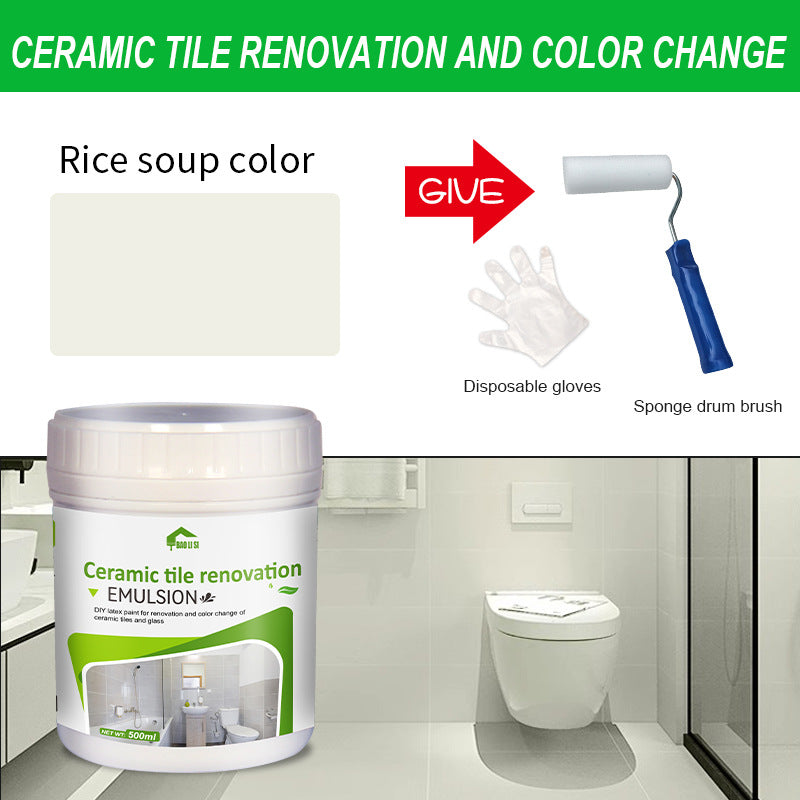 Water-based Tile Paint Bathroom Renovation Color Change Floor Coating Waterproof Wear-resistant Glass Latex Paint Mildew-proof