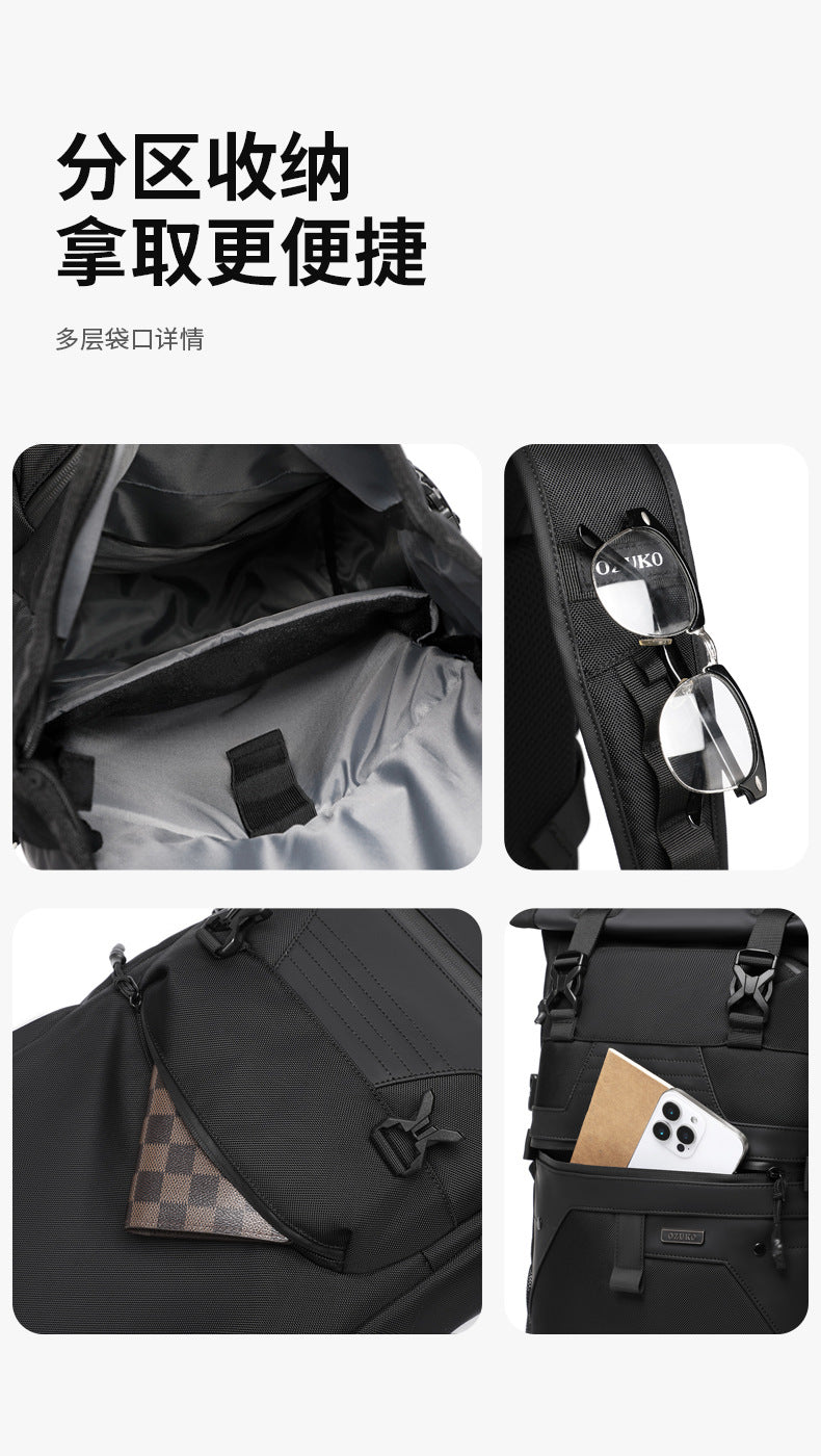 OZUKO Casual Backpack Backpack School Bag Large Capacity Waterproof Computer Bag Unisex Travel Commuting Bag
