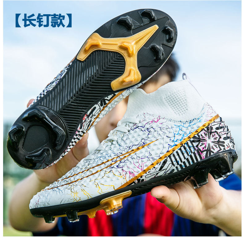 New high-top soccer shoes for men and women AG Spike TF Broken Nail Youth Student Grassland Competition Training Shoes