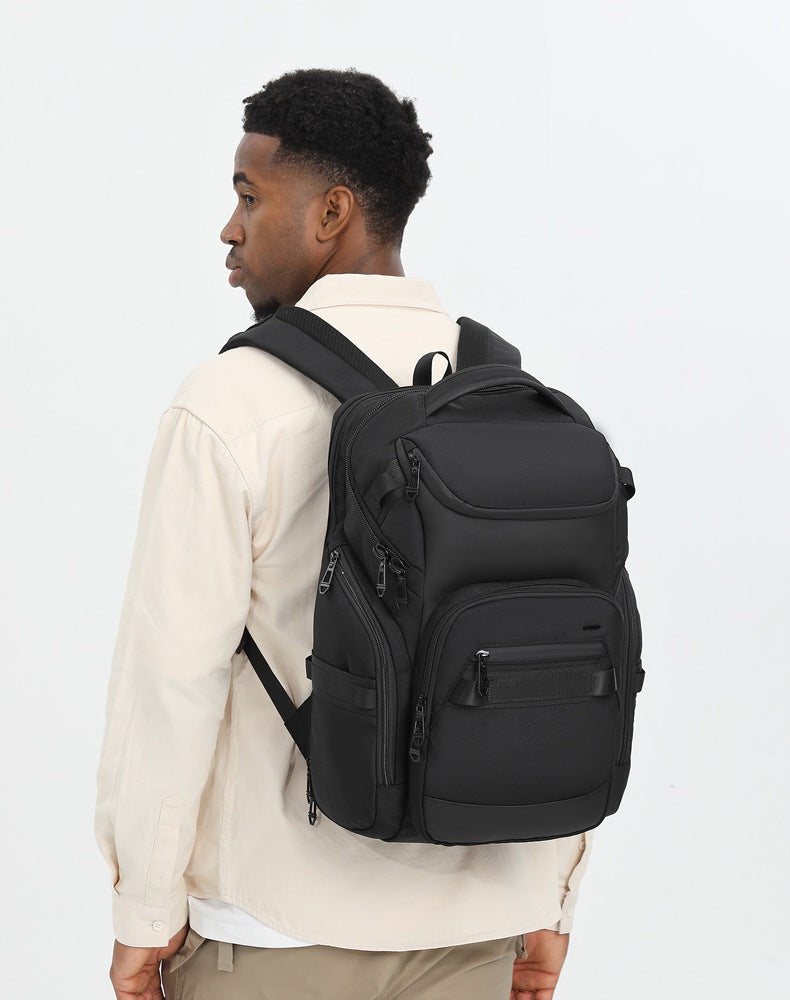 OZUKO Business Backpack Men's Computer Backpack Waterproof Large Capacity Commuting Simple High-end School Bag