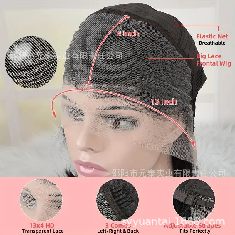 13*4 Lace Front 28 inch Long Black Wavy Hair Wig