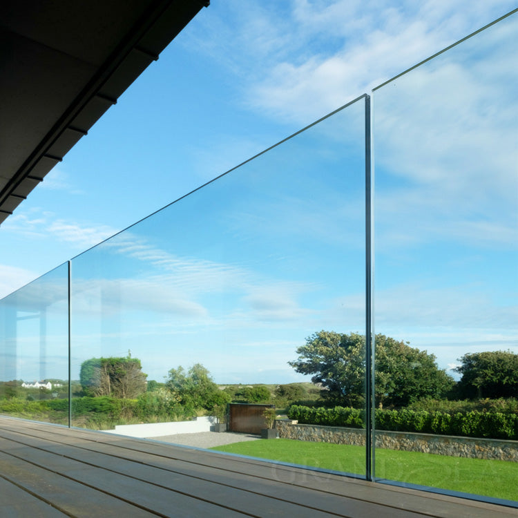Aluminum U Channel Designs Frameless Balcony Staircase Swimming Pool Fence Glass Railing Balustrade & Handrails
