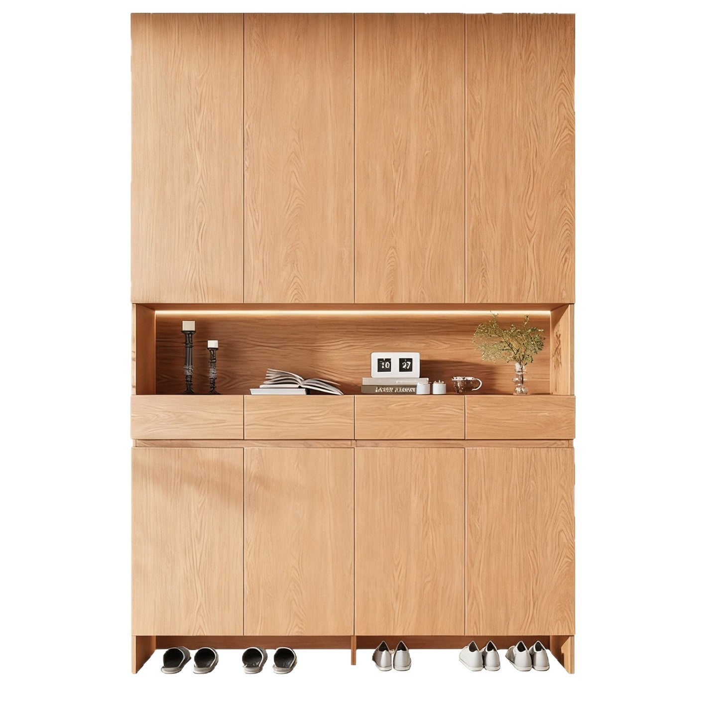 Custom Aluminum Alloy Entryway Shoe Cabinet Integrated Wall-Mounted Home Entryway Storage Console Cabinet Manufacturer