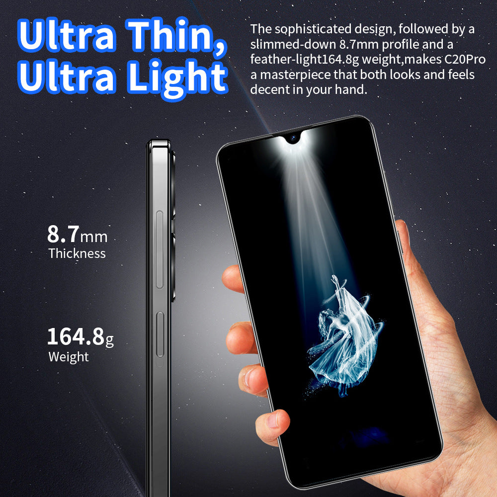 Mobile Phone C20Pro Smartphone16+1T Large Memory Dedicated7.3High Definition Screen Source Factory Wholesale