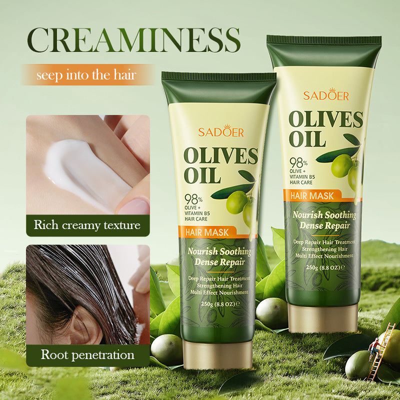 Olive Oil Hair Mask SADOER Repair Smooth Nourishing Hair Conditioner Cross-Border Wholesale