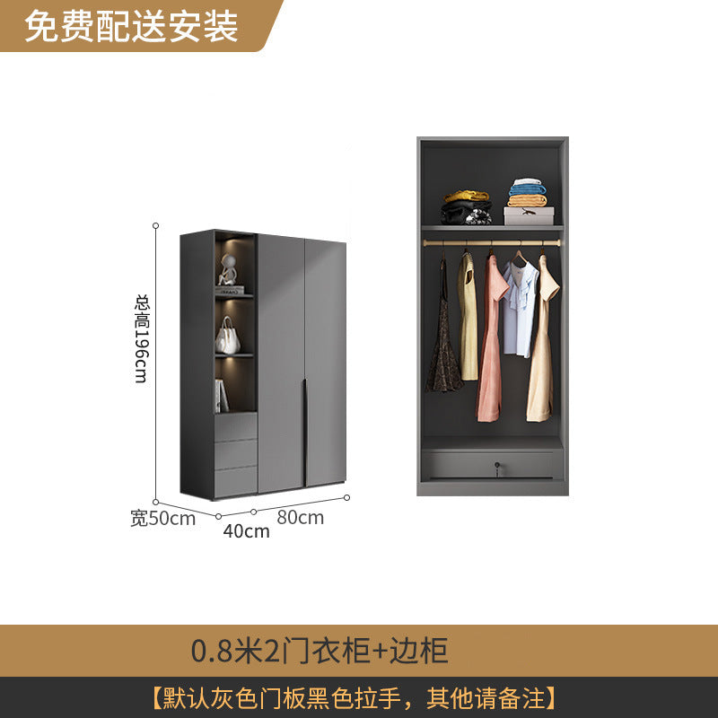 Flat Door Wardrobe for Home Bedroom, Easy Assembly, Suitable for Rental Rooms, Small Apartments, Three-Door, Four-Door, Five-Door, Six-Door Large Wardrobe