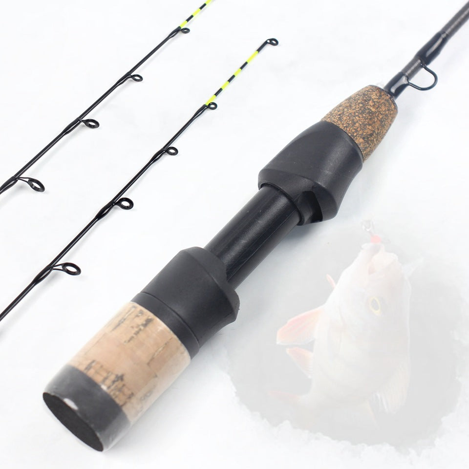 One-piece Double-tip Ice Fishing Winter Fishing Rod Shrimp Rod Spinning Reel Fishing Gear Set Fishing Rod