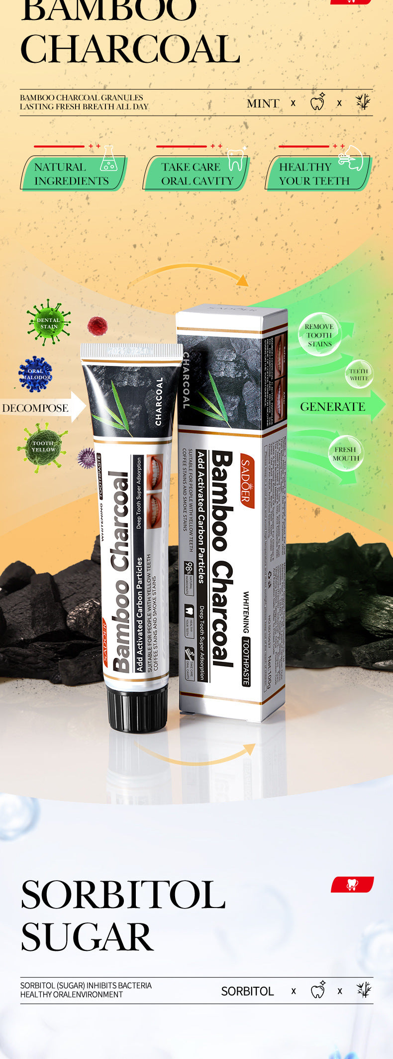 Distribution Combination Toothpaste SADOER Clean teeth fresh oral care cross-border wholesale