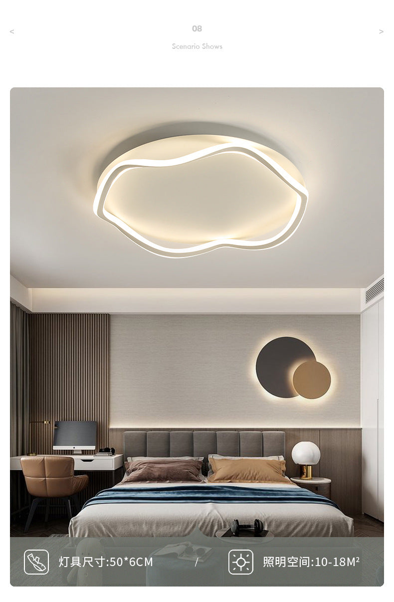 Nordic Bedroom Ceiling Light Modern Simple Creative Geometric Master Bedroom Room Lighting Design Water Ripple Ceiling Light