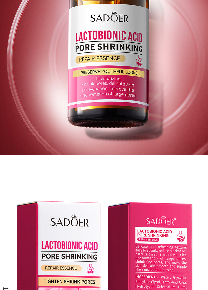 Lactobionic Acid Serum30mlSADOER Moisturizing pore-reducing skin rejuvenation essence cross-border wholesale