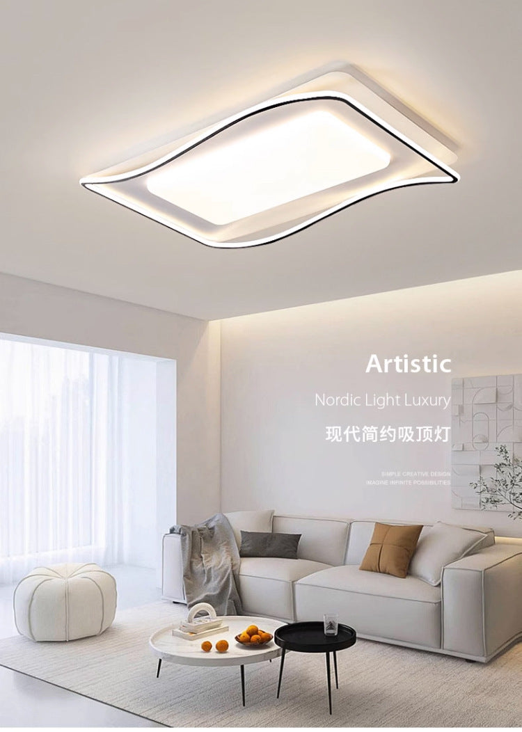 Full Spectrum Eye Protection Smart Lighting Living Room Lamp Ultra-Thin Ultra-Bright Whole House Modern Simple Ceiling Lamp Cream Style