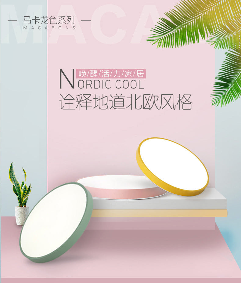 Macarons led Ceiling Light Round Modern Minimalist Bedroom Light Iron Art Ultra-thin Living Room Light Home Balcony Light