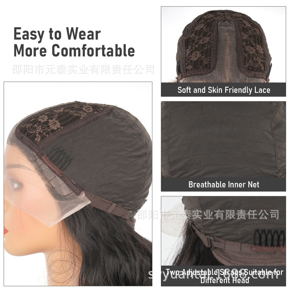 13X4X1Small Front Lace Wig African Small Curly Hair Synthetic Wig Corn Silk Curly Wig Cross-Border Hot Sale