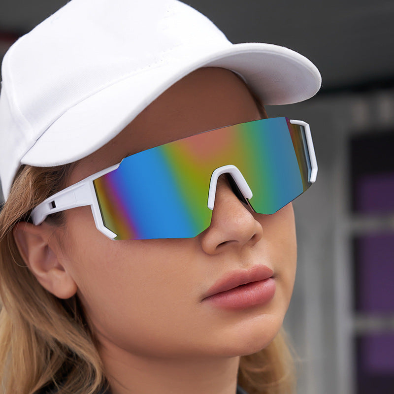 Cycling Goggles Colorful Outdoor Women's European and American One-piece Sunglasses Windproof Skiing Sports Sunscreen Sunglasses Men