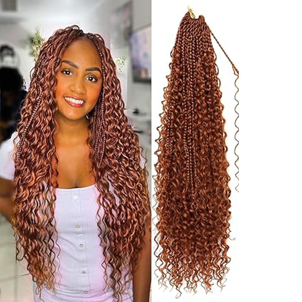 Cross-border European and American Synthetic Hair Wigs Box Braids Bohemian Curly Three-strand Braid Fly Hook Needle Hair Braid