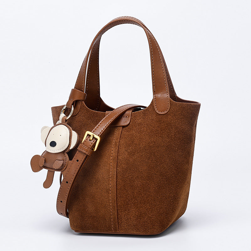 European and American Retro Melad Niche Matte Handheld Bucket Bag Fashion Women's Bag Light Luxury Single Shoulder Crossbody Bag