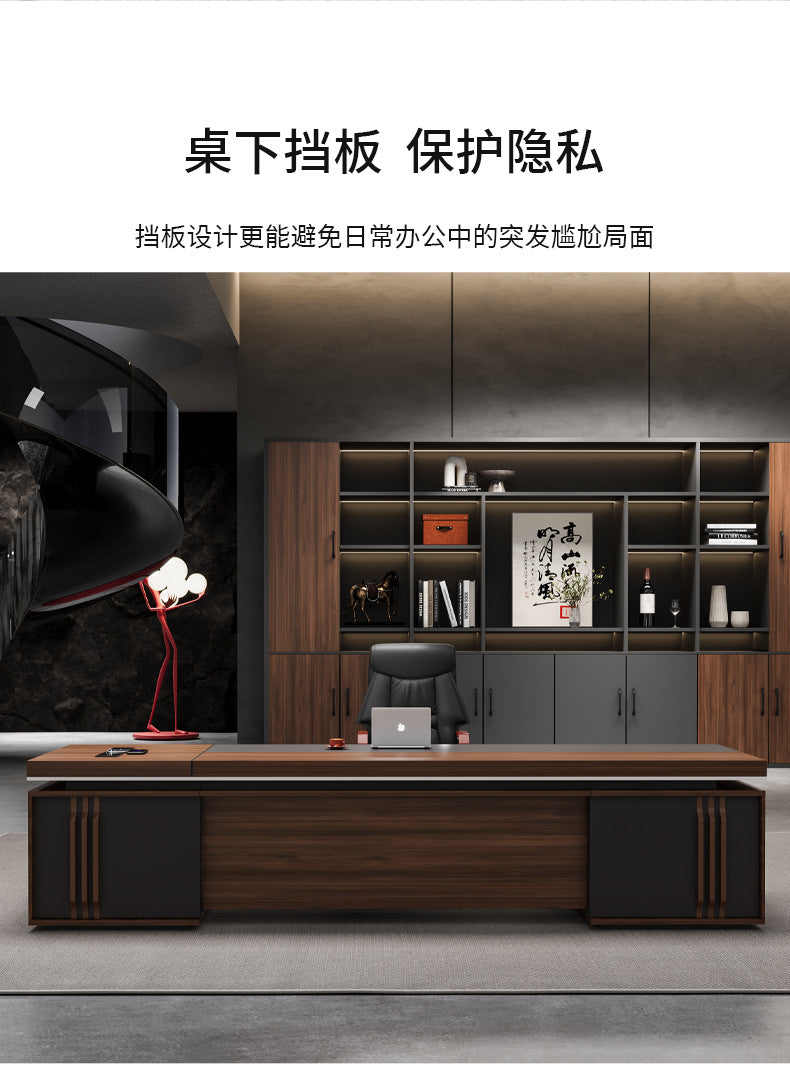 Office Desk Boss Desk and Chair Set Bookshelf General Manager Office President Executive Desk Simple Modern Office Desk