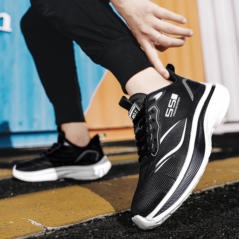 Autumn New Men's Mesh Breathable Sports Casual Running Shoes Ultra-light Thick-soled Non-slip Trendy Fashion Men's Shoes