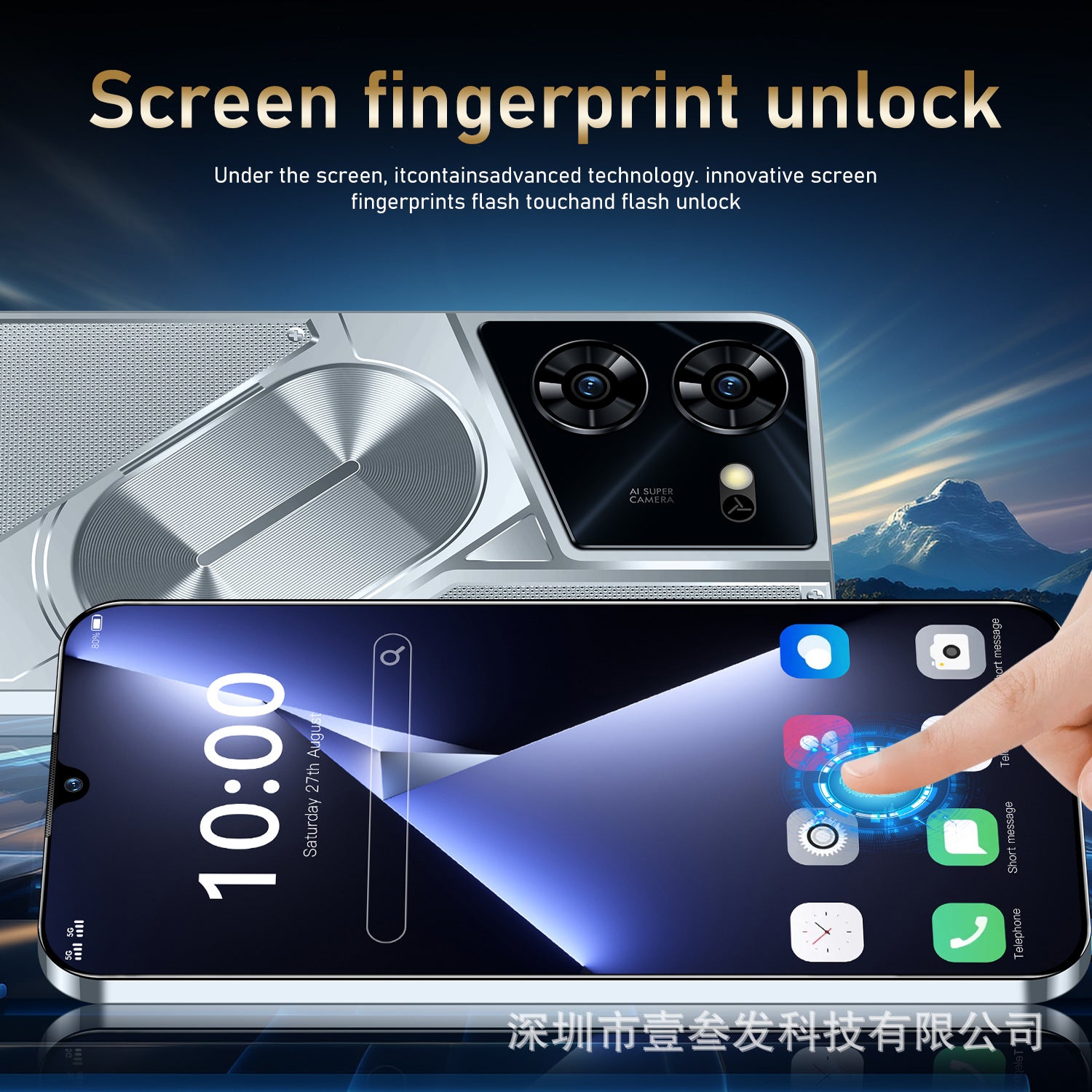 POVA5pro Popular2+16G 7.0inch all-in-one device Waterdrop Screen New Smartphone