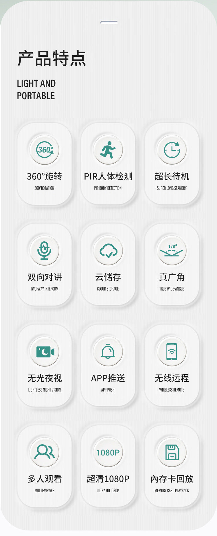 300Wanjia Indoor Mobile Remote Monitoring Camera F101High Definition Battery4G Surveillance Camera