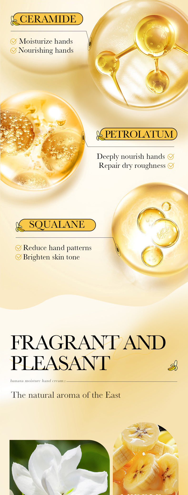 Full English Banana Hydrating Hand Cream30g SADOER Moisturizing and anti-chapped autumn and winter hand cream  wholesale