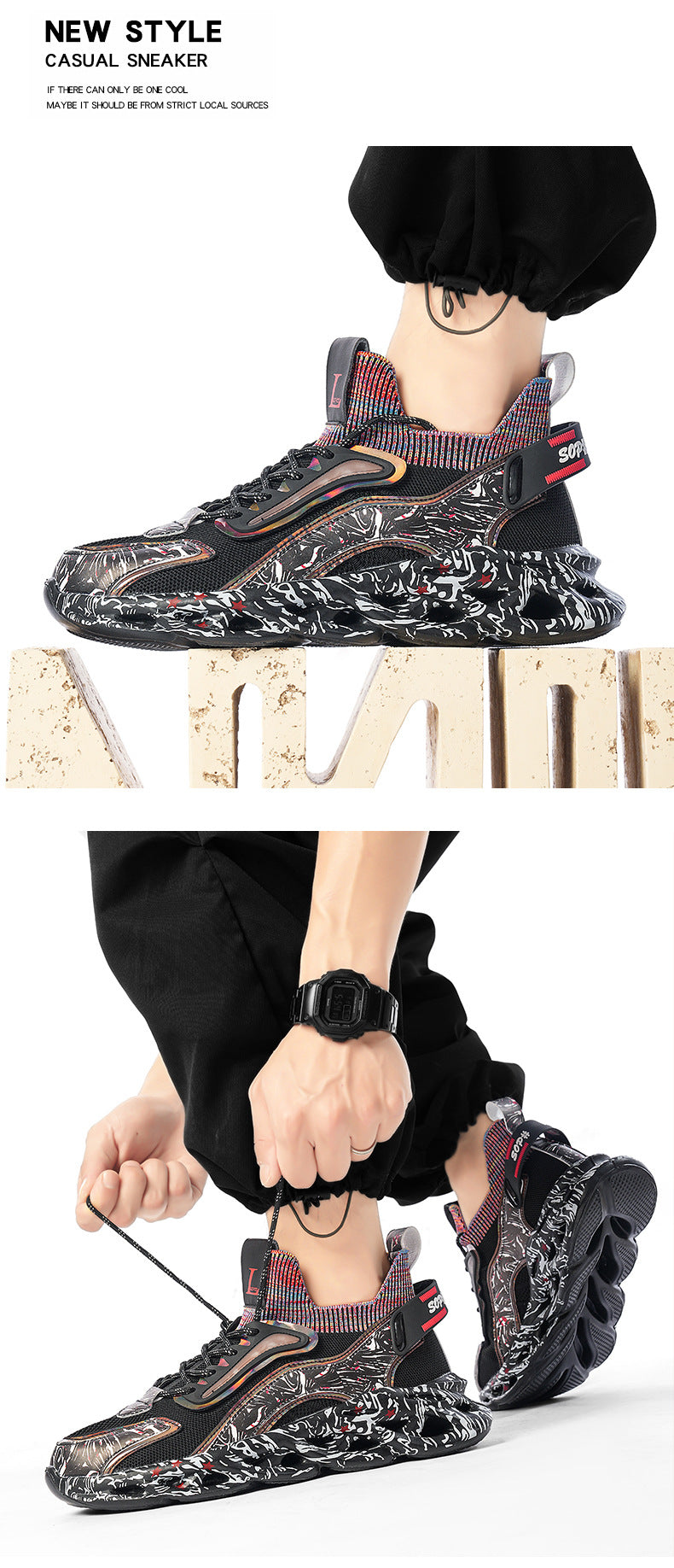 2025Foreign Trade Large Size Breathable Mesh National Trend Casual Sports Shoes with Ultra-light Sole and Height-increasing Fashion Dad Shoes