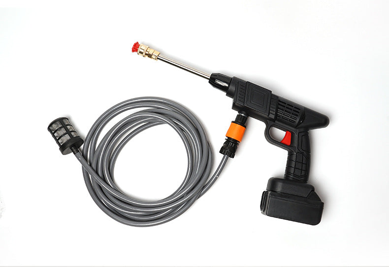 Wireless High-Pressure Water Gun for Car Washing, Household Multi-Functional Lithium Battery Electric Water Gun, Portable Automatic Water Absorption Spray Gun