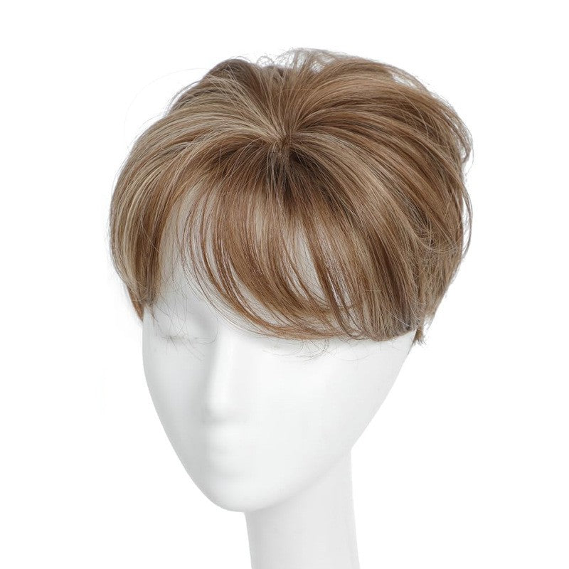 Hairpiece for Women, European and American Style, Top Hair Patch, Synthetic Short Curly Hair, Volume Enhancer, Gray Hair Cover, Breathable Hairpiece