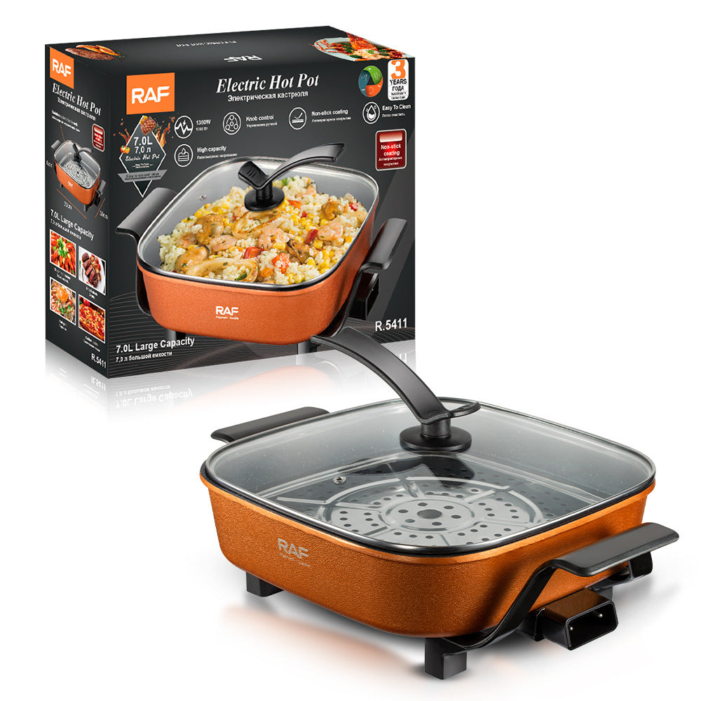 RAF European and American Standard Multifunctional Electric Cooker Household Electric Frying Pan Non-stick Pan Electric Cooker Steamer7LR5411