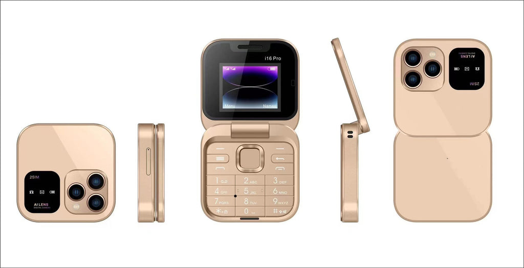 i16Pro Mobile Phone Foreign Language Folding Flip Button Phone Multi-Language