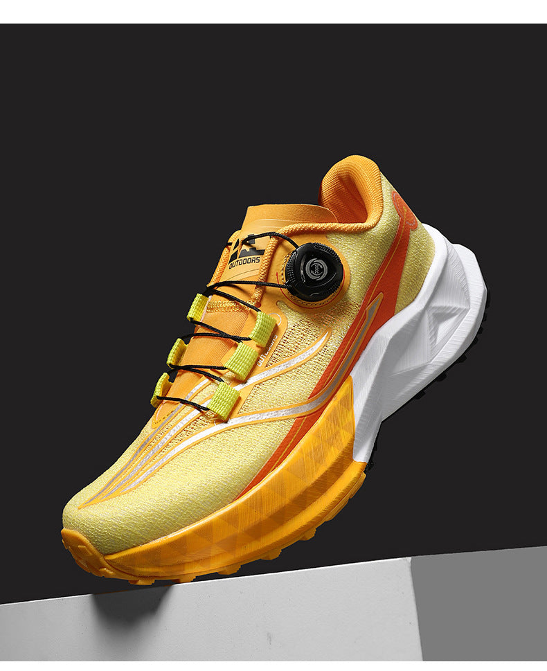 Full Palm Carbon Plate Sports Running Shoes Double Layer Popcorn Outdoor Trail Running Shoes Marathon Men's and Women's Shoes