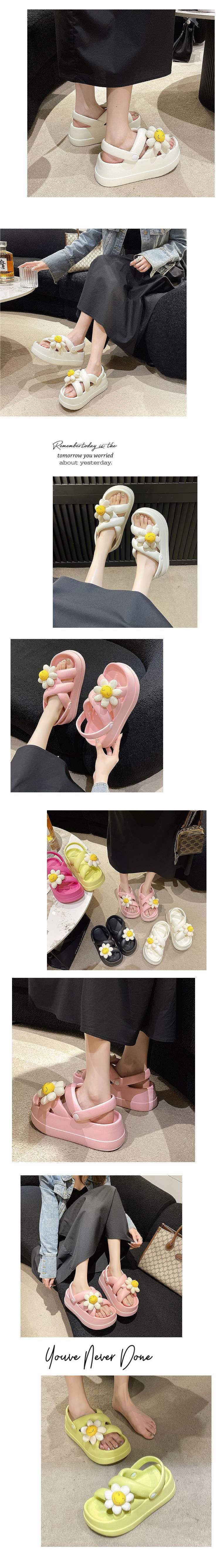 Versatile Women's Sandals for Outdoor Wear, Student Height Increasing Beach Sandals EVA All-in-One Two-Wear Casual Sandals24Summer Personality