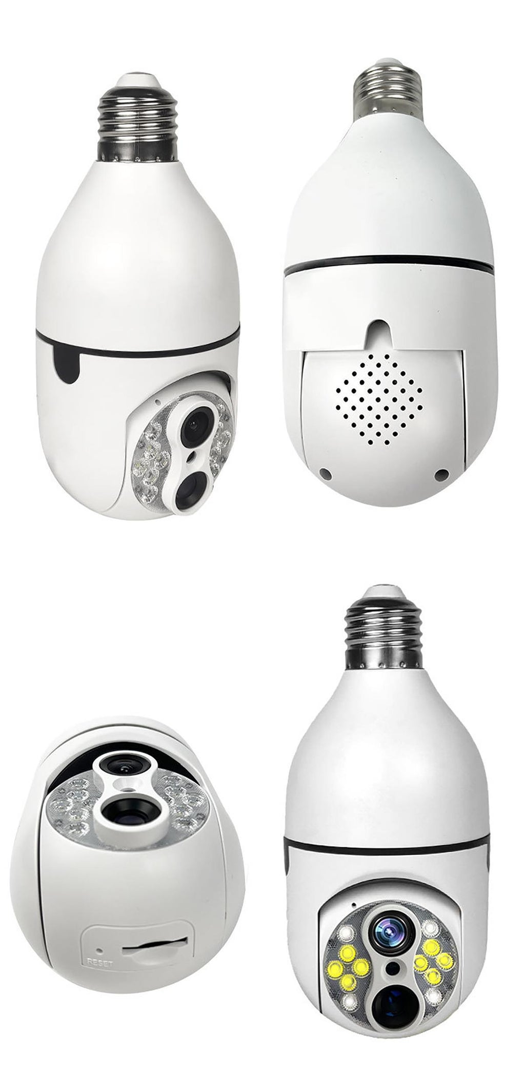 Binocular Bulb Surveillance Camera Zoom Lamp Head Surveillance Camera Full Color Night Vision Smart Lamp Head