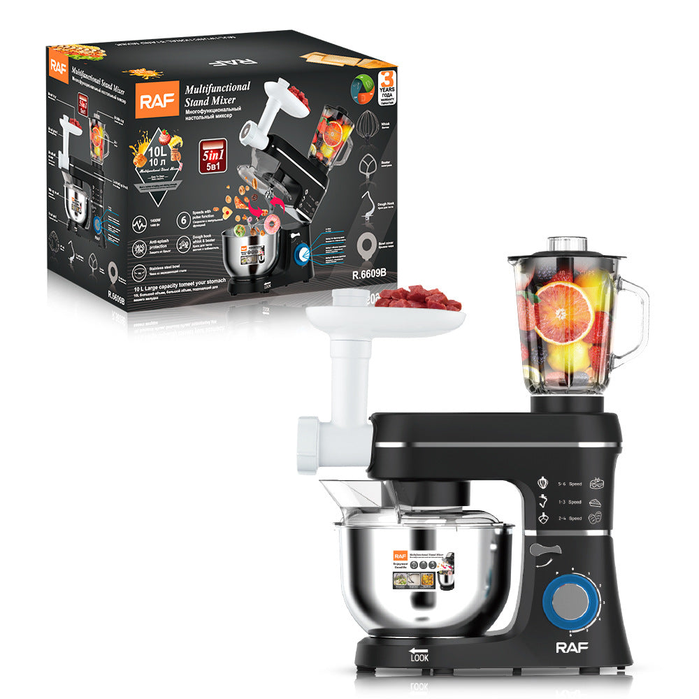 RAF European Standard Household Multifunctional High-Power Dough Mixer Egg Beater Stand Mixer Chef Machine Stainless Steel Bowl