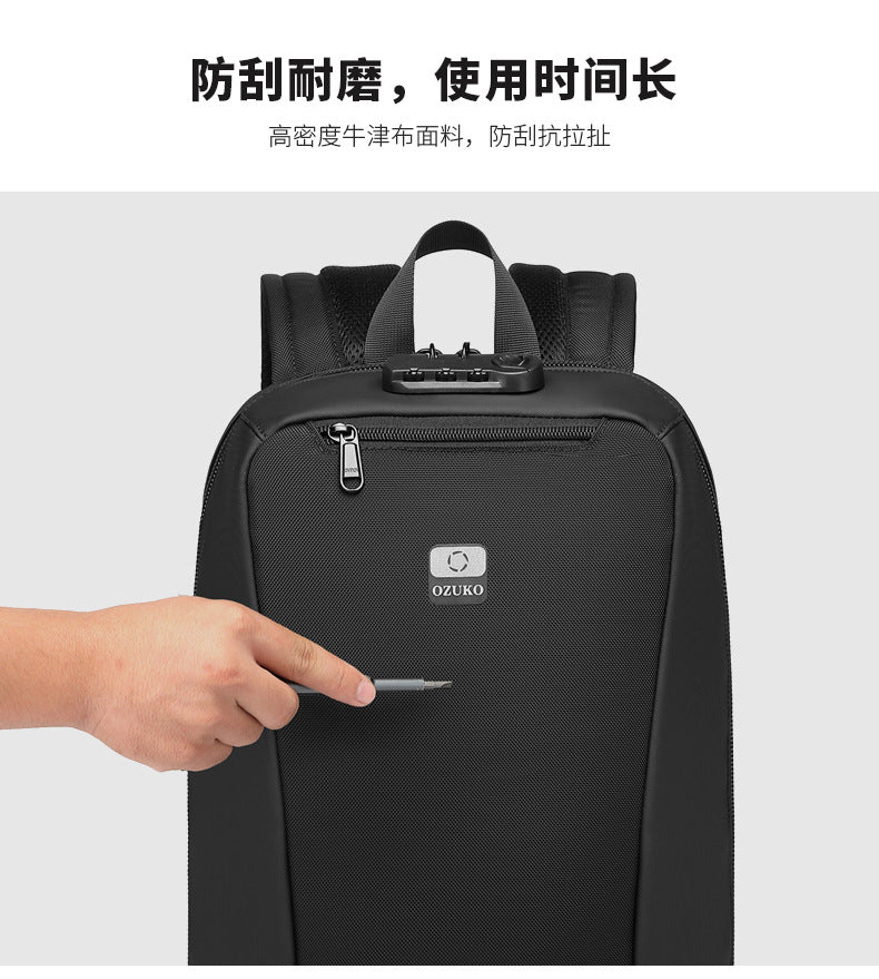 ozuko New Business Backpack Commuting Fashion Student School Bag Casual Waterproof Computer Backpack backpack
