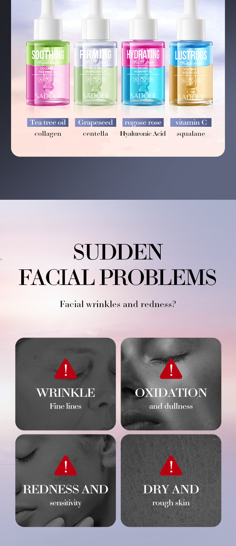 Cross-border Grape Seed Oil Centella Asiatica Double Layer Essence30ml Skin care essence liquid wholesale from foreign trade manufacturer